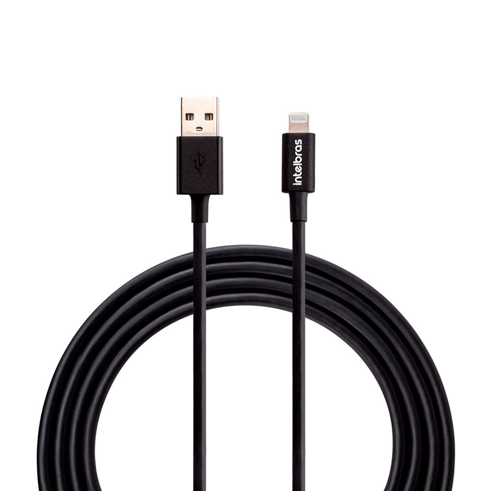 Cabo USB lightning para iPhone PVC Preto 1,2m EUAL12PP Intelbras