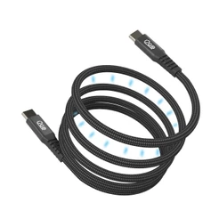 Cabo Carregador USB-C para USB-C i2GO 1,2m 3A 60W Magnetic Carregamento Super Rápido Nylon Trançado Reforçado Preto