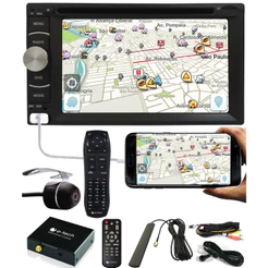 DVD Player 2 DIN E-Tech + Câmera Ré + Receptor TV Digital