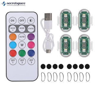 SECRETSPACE Motocicleta LED Luz Estroboscópica Flash Controle Remoto Sem Fio Anti-Colisão Lâmpada De Advertência À Prova