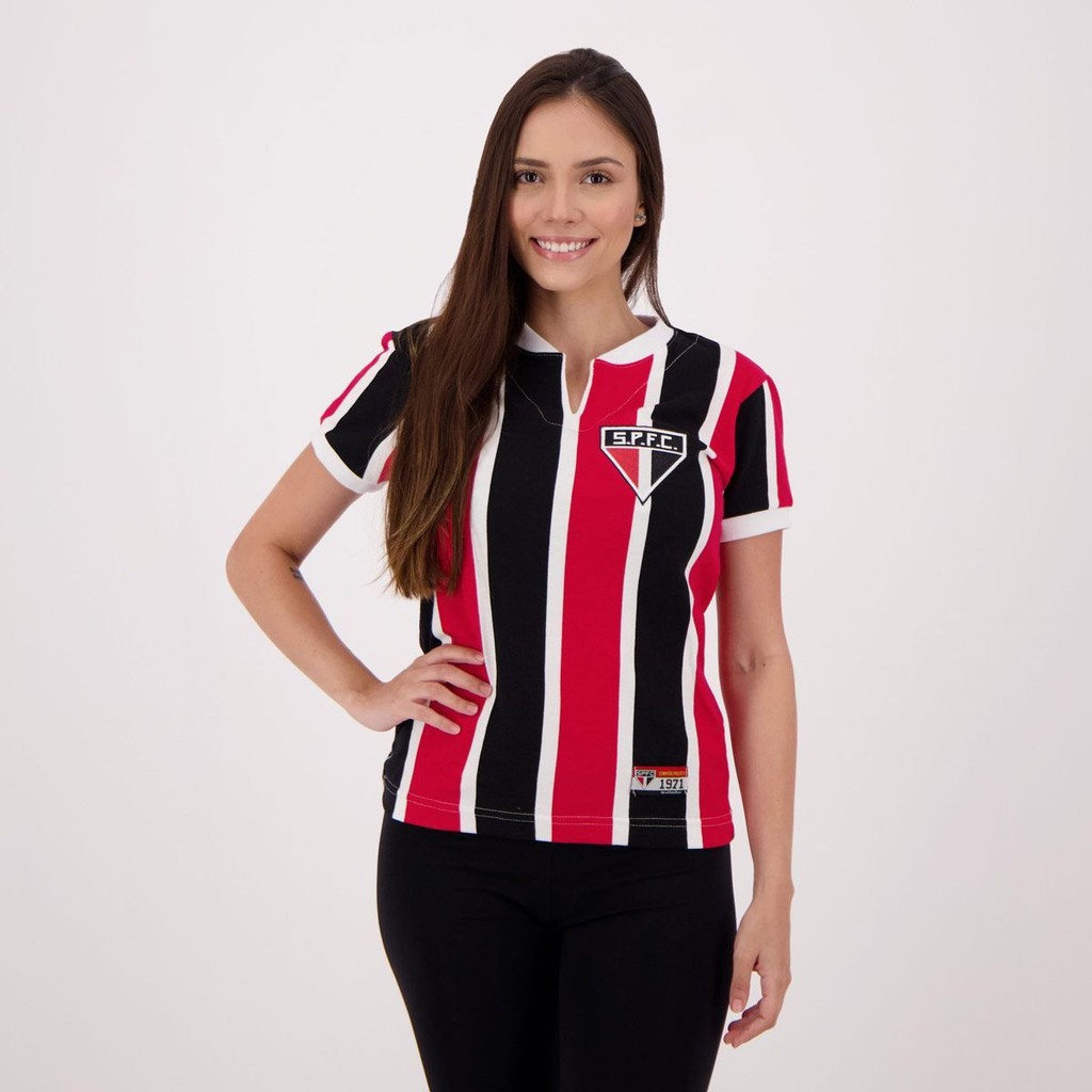 Camisa São Paulo Retrô 1971 Paulistão Feminino em Oferta na Shopee