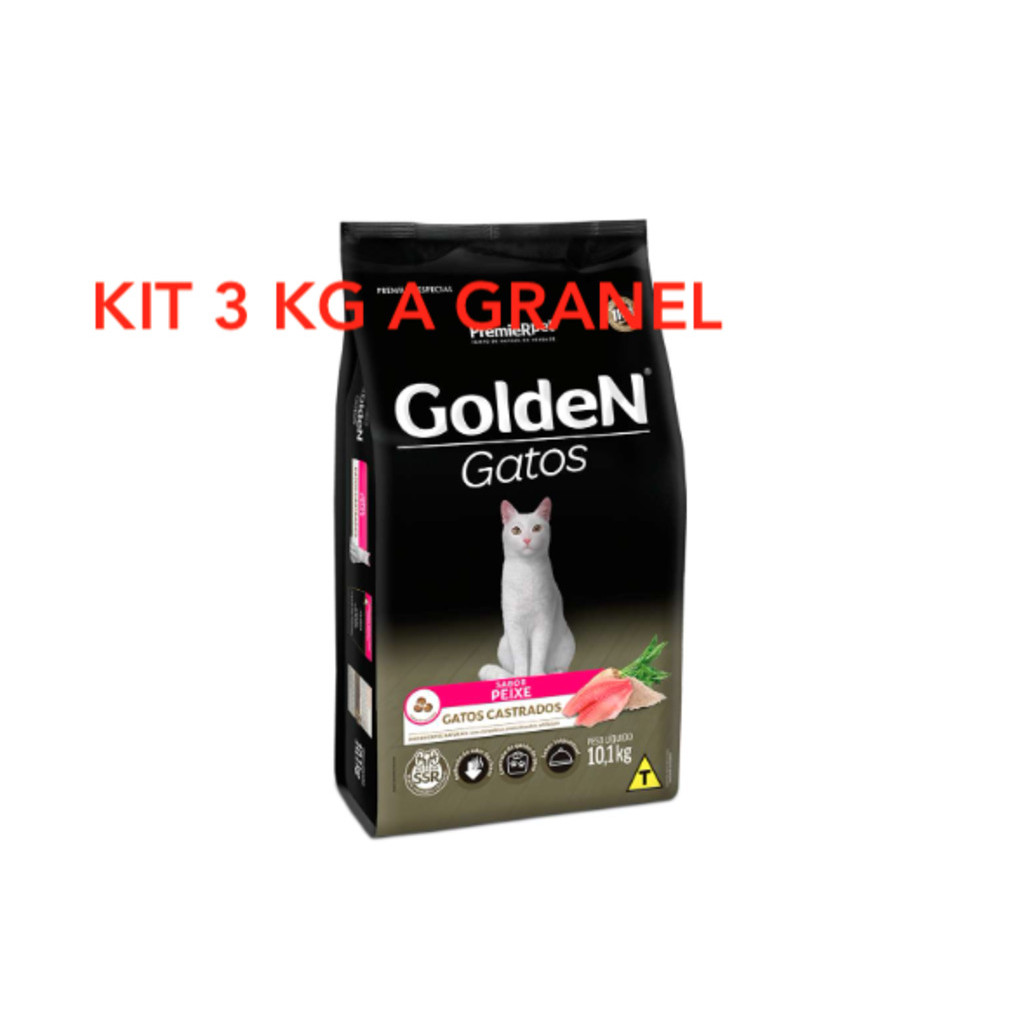 Kit 3 Kg Ração A Granel Golden Gatos Castrados Sabor Peixe em Oferta na Shopee