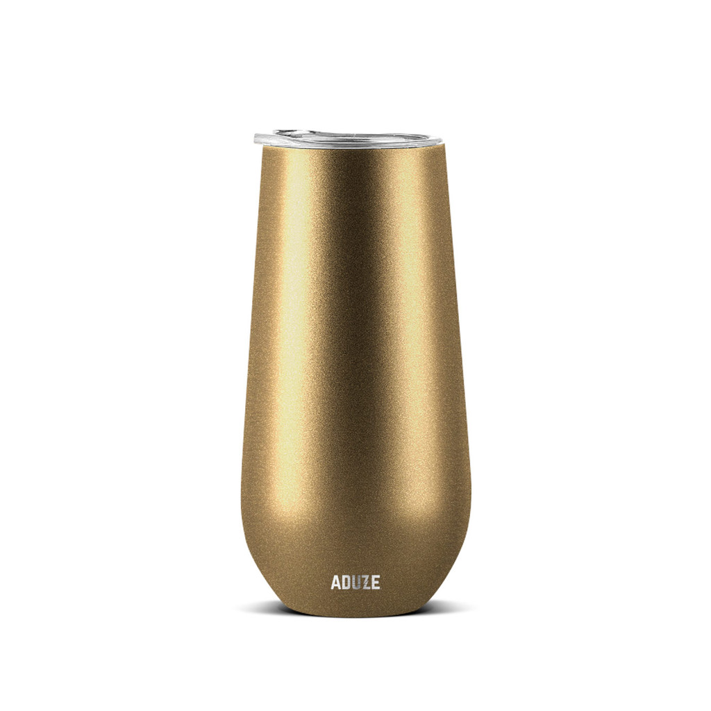 Copo Taça Térmico Aduze Champagne Espumante Drink Lux Dourado 150ml