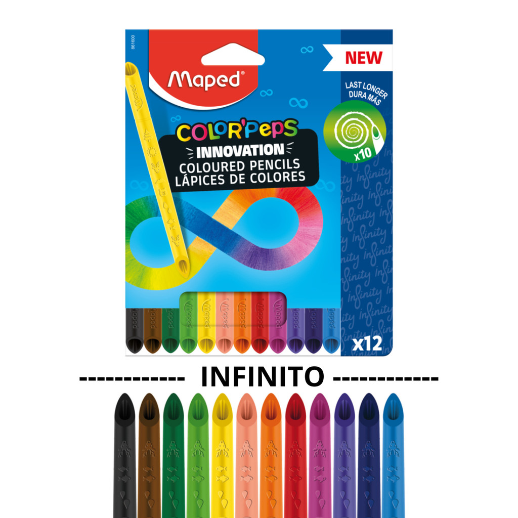 Lapìs de Cor Mágico Infinito Com Ponta Fina 12 Cores - MAPED em Oferta na Shopee