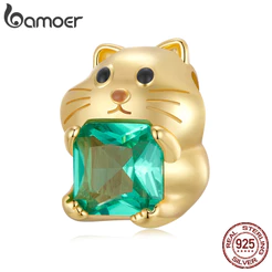 Bamoer 925 Sterling Sliver Charm Hamster Pingente Série De Acessórios Para Pulseira