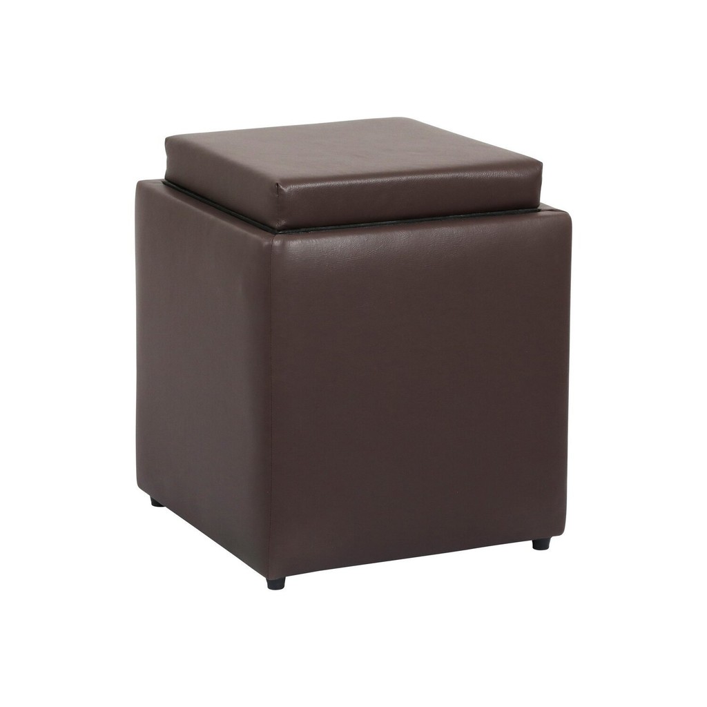 Puff Bandeja para Sala de Estar Tray Marrom Tabaco