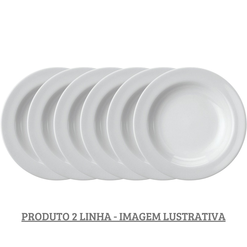 Conjunto 6 Pratos Fundo 23cm Porcelana Schmidt - Mod. Cilindrica 2° LINHA 007 em Oferta na Shopee