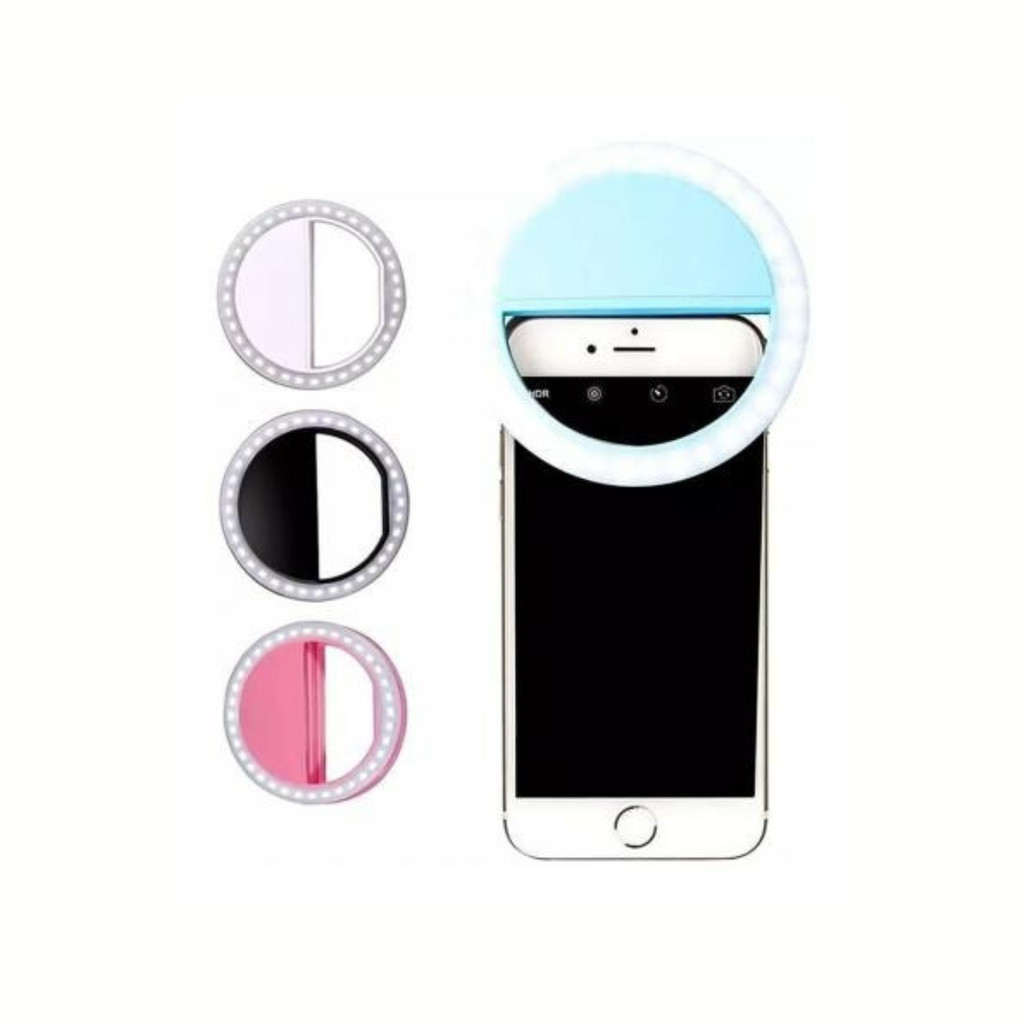 Iluminador para celular Mini Luz para Celular Anel Luz De selfie Ring Light Flash Universal Portátil Iphone e Android