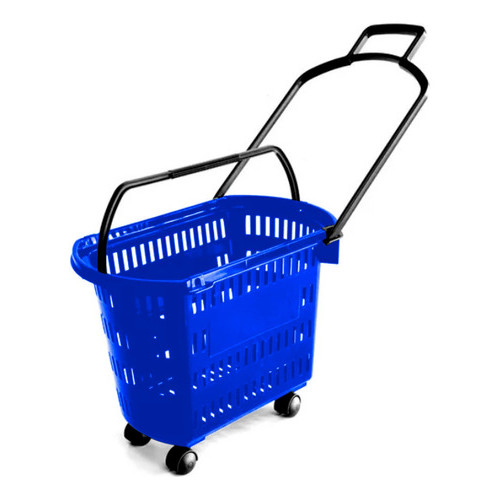 5 Carrinho Cesta Compras Com Rodinhas + Alças Mercado Lojas - Home & Living