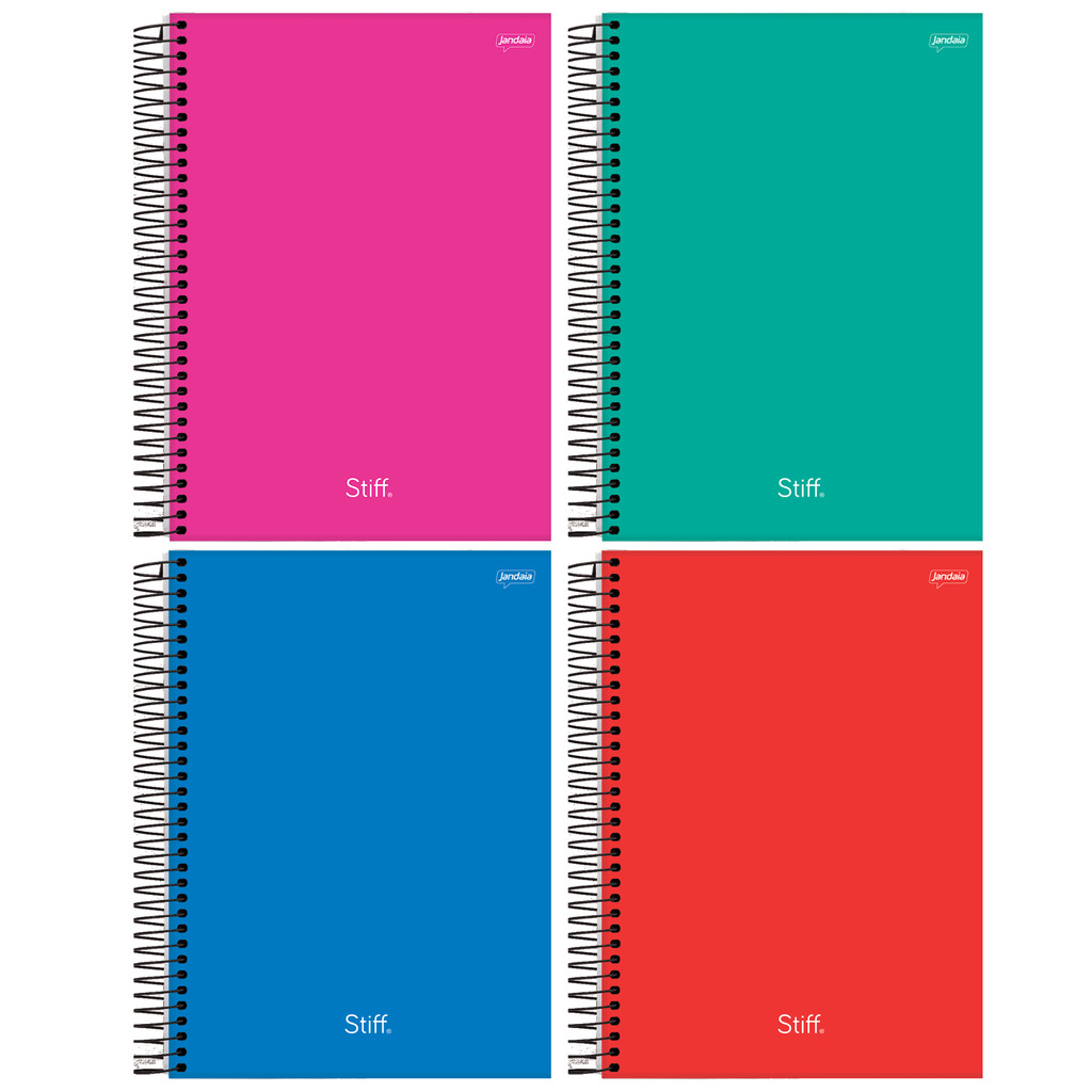 Caderno 10 Matérias 160F Cores Sortidas Stiff Slim - 4 Unidades em Oferta na Shopee