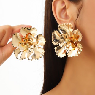 Brincos Femininos Folha Meia Pétala Flor Folheado a Ouro 18k  E Prata 925 Acessórios Femininos Brinco Dourado em Oferta na Shopee