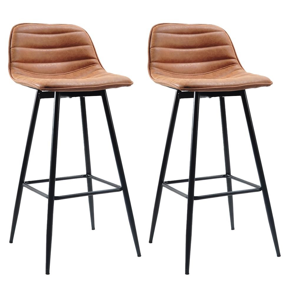 Conjunto com 2 Banquetas Fixas Albany Marrom em Oferta na Shopee