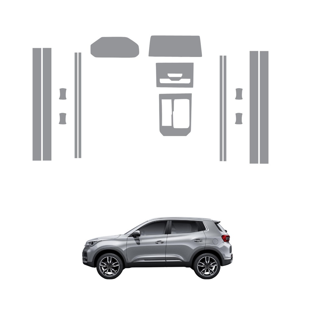 Película PPF Proteção Kit Interior Exterior Chery Tiggo 5x Pro Hybrid 2023 2024 2025 Transparente TPU Anti Risco