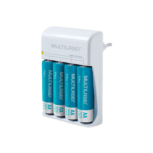Carregador de Pilhas Aa/Aaa + 4 Pilhas Aa 2500Mah - MULTILASER - Home Appliances