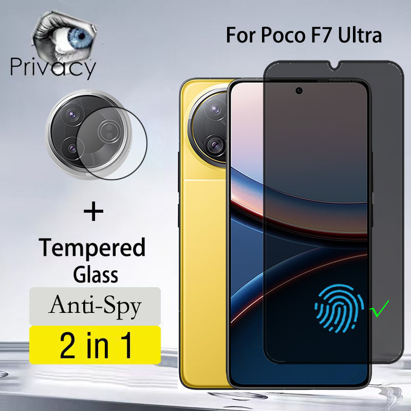 2 Em 1 Película Privacidade Poco F7 Ultra Anti-Espionagem De Vidro Ultra Temperado Para Pro 4G 5G Lente De Câmera