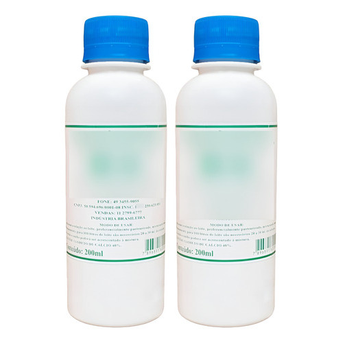2 Cloretos De Cálcio Líquido 200ml Para Fazer Queijo Caseiro em Oferta na Shopee
