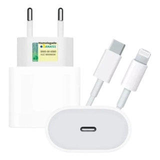 Carregador Turbo 20w Compatível iPhone + Cabo Lightning em Oferta na Shopee