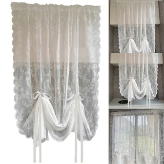 ELE Soft Cortina De Tração De Renda Branca Respirável Para Sala De Jantar , Quarto , Cozinha