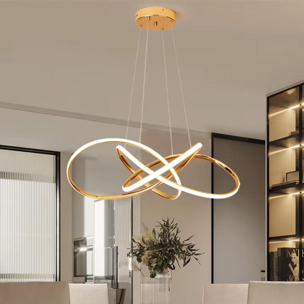 Lustre Pendente LED Flux 45W Dourado 3 em 1 Bivolt Design Moderno e Elegante em Oferta na Shopee