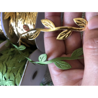 Fita Passamanaria DECORATIVA FOLHA FOLHINA DOURADA VERDE PRATA 20mm em Poliester - 5 metros em Oferta na Shopee