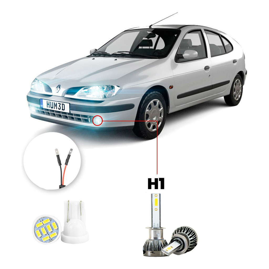 Lampada Led Y3 22000lm Renault Megane 1995-1999 Farol Milha