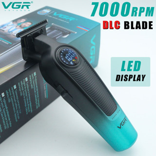 Novo VGR 996 Gradiente Metal Corpo Aparador De Pêlos Masculino Máquina De Cortar Cabelo Elétrica LED Display Digital Int em Oferta na Shopee