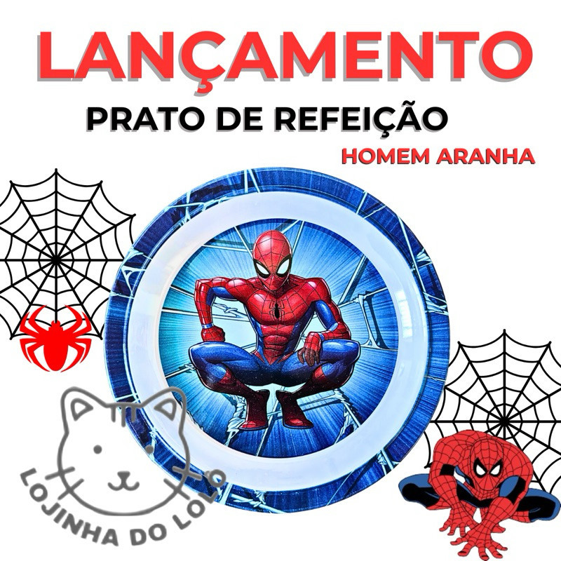 Prato Refeição Infantil Homem  Aranha de Melamina em Oferta na Shopee