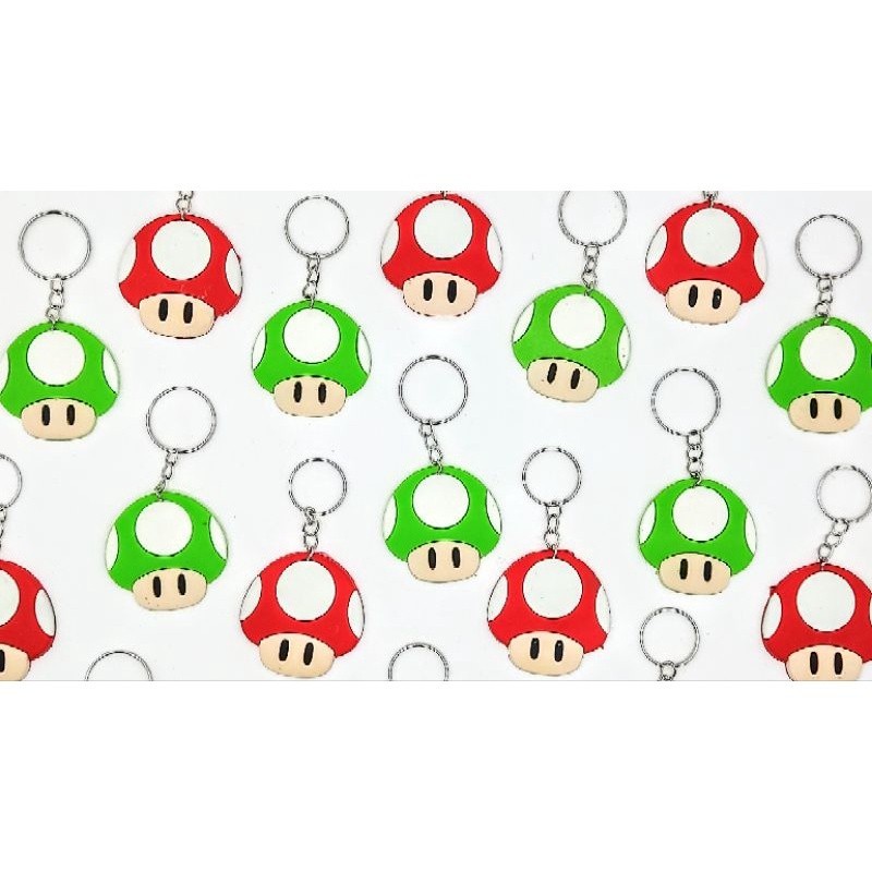 Chaveiro Mário Ord Cogumelo 10un Super Jogos Luigi Nitendo