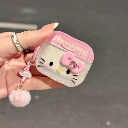 Bonito Olá Kitty Caso Para Apple AirPods 1 2 3 4 Dos Desenhos Animados Meninas Capa Pro 2 Caixa Sem Fio Com Chaveiro em Oferta na Shopee
