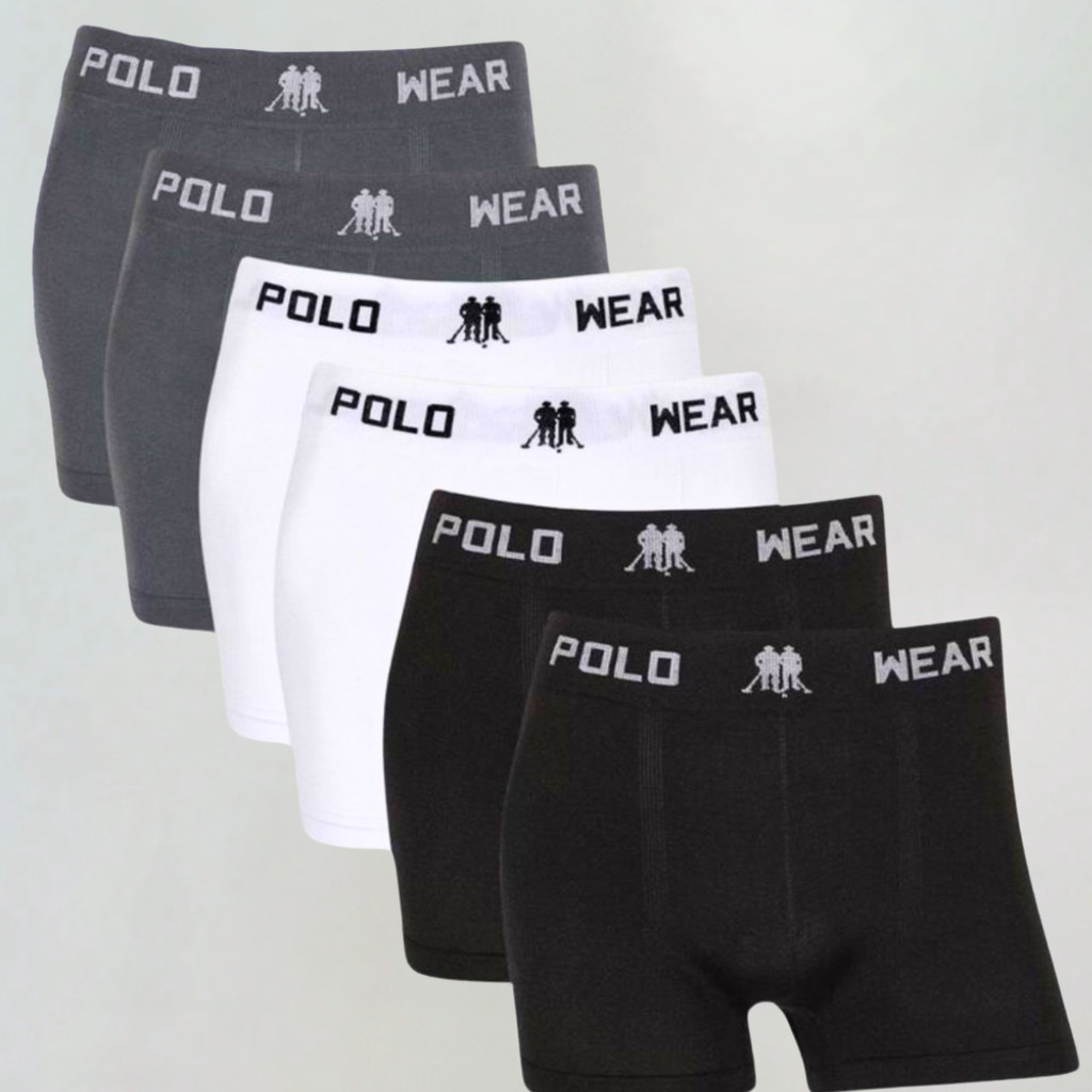 Kit 6 Cuecas Masculinas Boxer Microfibra Polo Wear