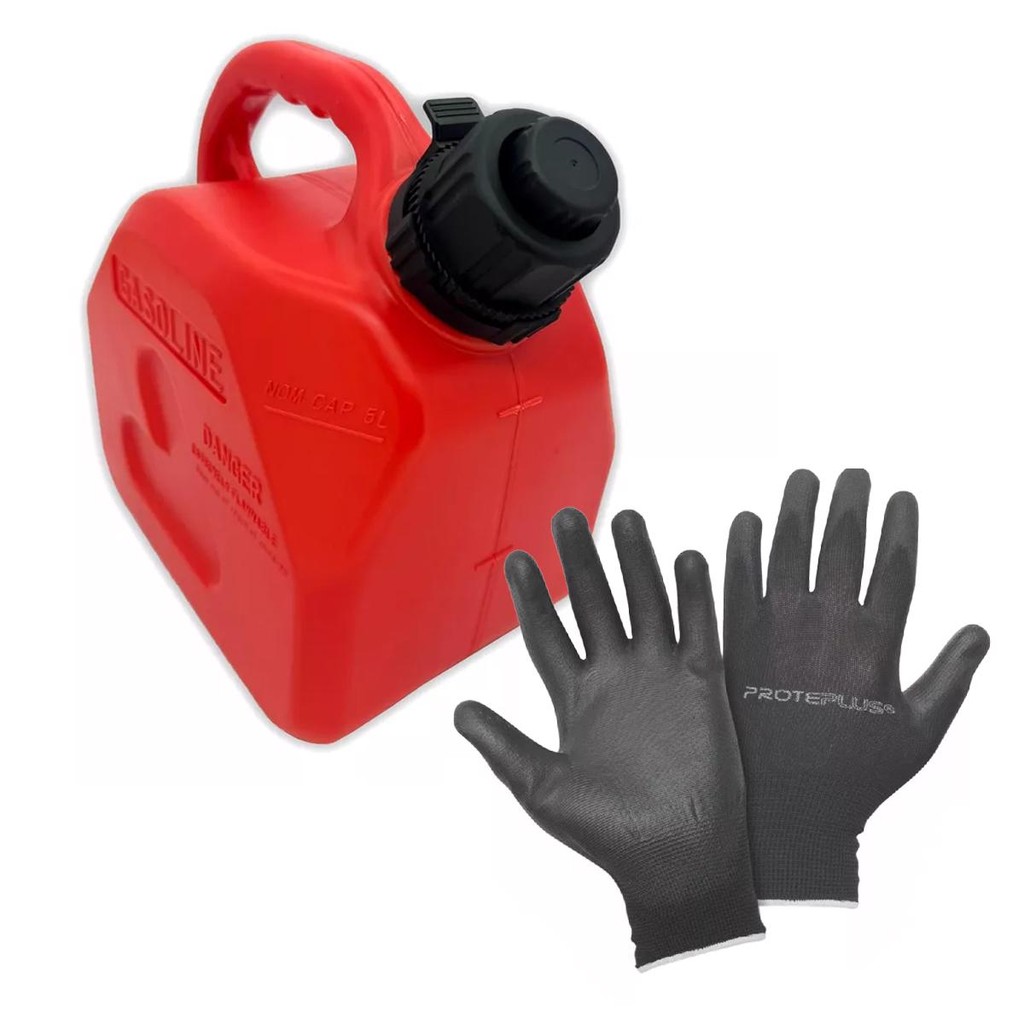Galão Tanque Wolf-flow 5 Litros Para Gasolina e Combustível Com Luva - Lupus em Oferta na Shopee
