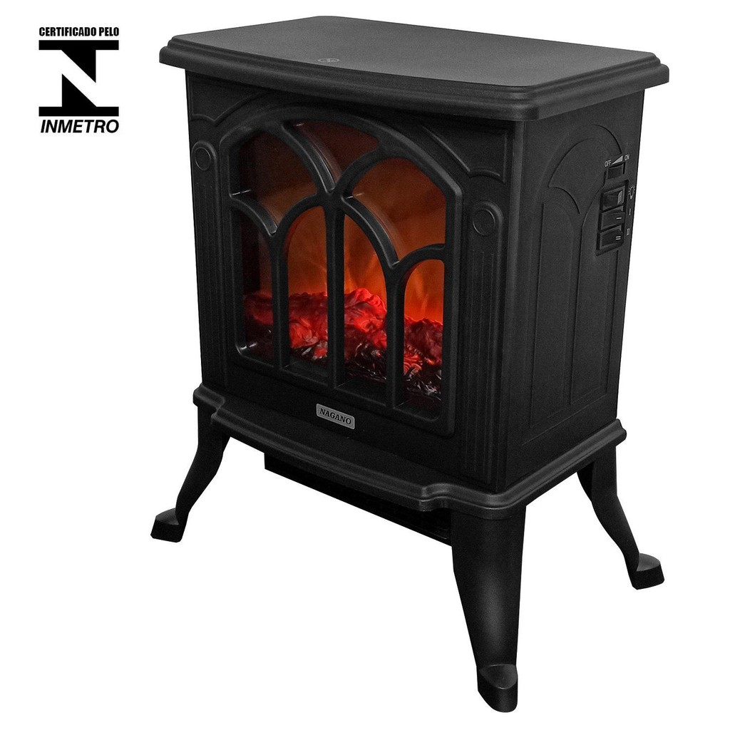 Aquecedor Elétrico Lareira Retrô Chama 3D - 220v em Oferta na Shopee