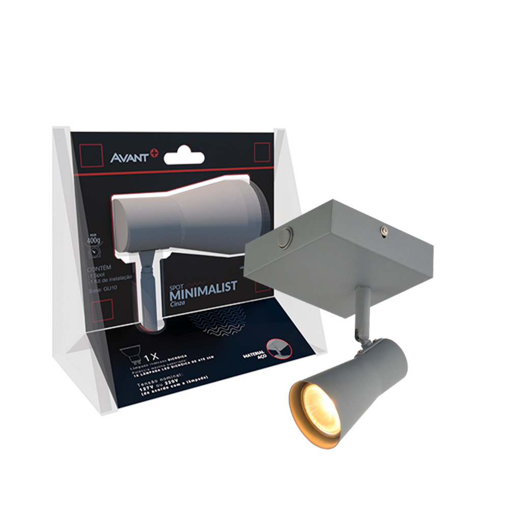 Spot Led Minimalist GU10 110v/220v Bivolt Cinza Fend Avant em Oferta na Shopee