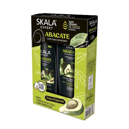 Kit Skala Shampoo e Condicionador Bomba de Abacate e Óleo de Rícino 325ml - Força, Hidratação e Brilho