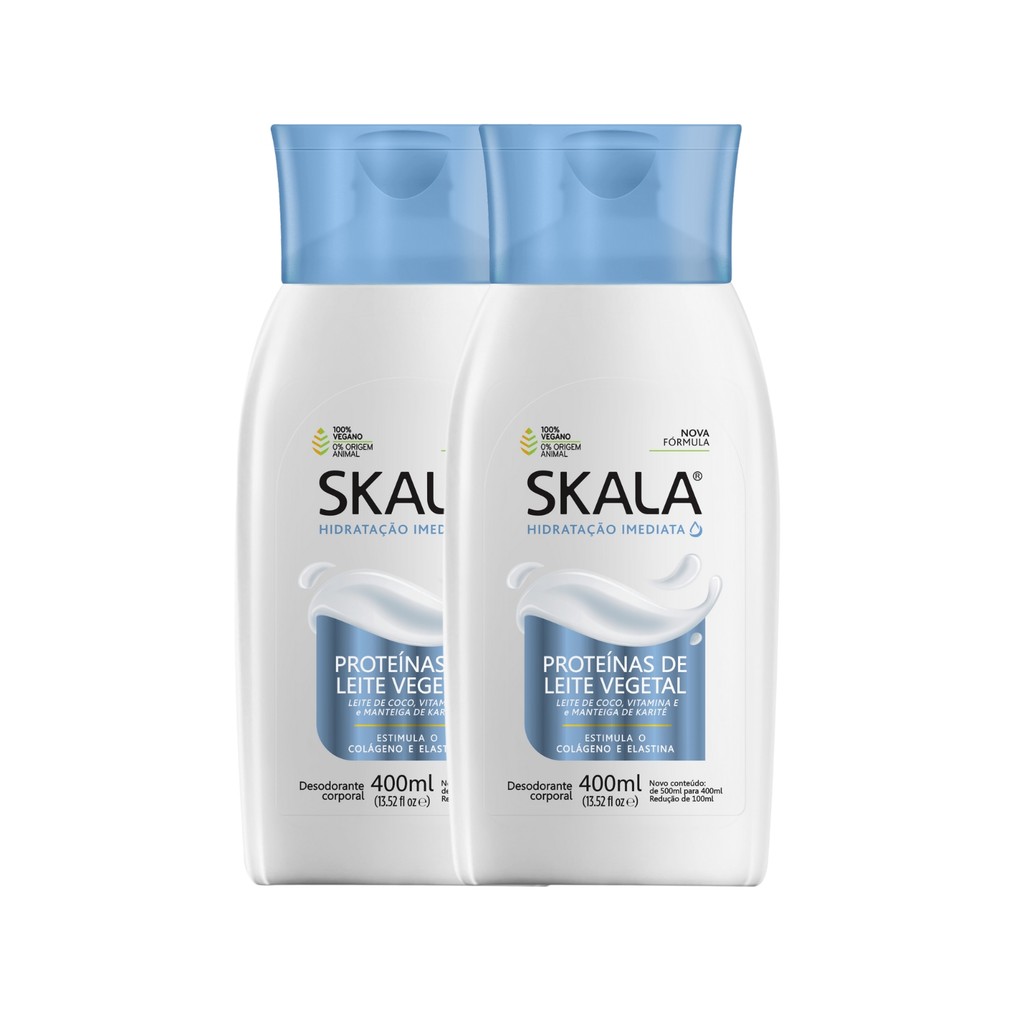 Kit 2 Loção Creme Hidratante Corporal Proteína Leite Skala em Oferta na Shopee