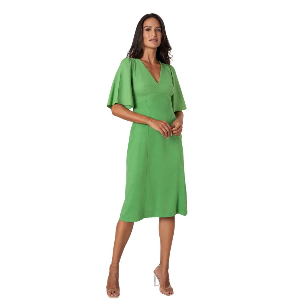 Vestido Midi Solto Flor De Lis