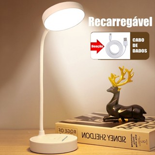 Luminária De Mesa Recarregável Led Com Proteção Os Olhos Usb Iluminaria Abajur Lâmpada De Mesa Para Quarto Dormitório em Oferta na Shopee