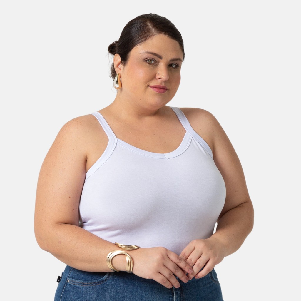 Regata Feminina Plus Size De Viscolycra 1123-D em Oferta na Shopee