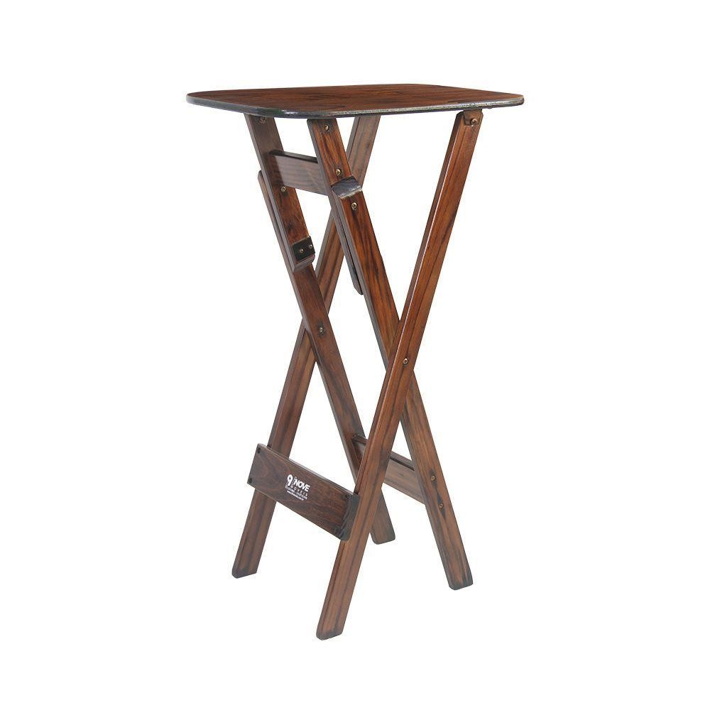 Mesa Bistrô Bar 45x54cm Dobrável Em Madeira Maciça - Imbuia - Marrom em Oferta na Shopee