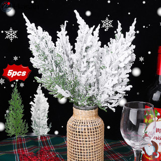 5/10 Unidades De Folhas Falsas De Floco De Neve Verde-Festa De Ano Novo Árvore De Natal Artesanato DIY-Suprimentos De De
