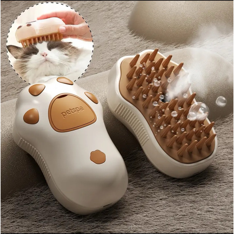 Escova Vapor de Pet Elétrica 3 Em 1, cães e gatos ! Massagem e Tira Pelos. em Oferta na Shopee