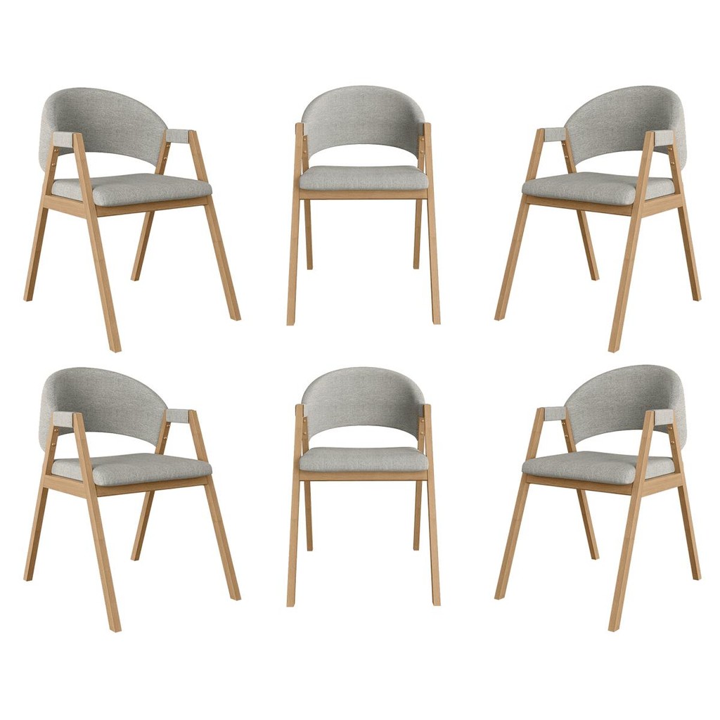 Kit 6 Cadeiras Mesa Jantar Suellen Versátil Reforçada Linho em Oferta na Shopee