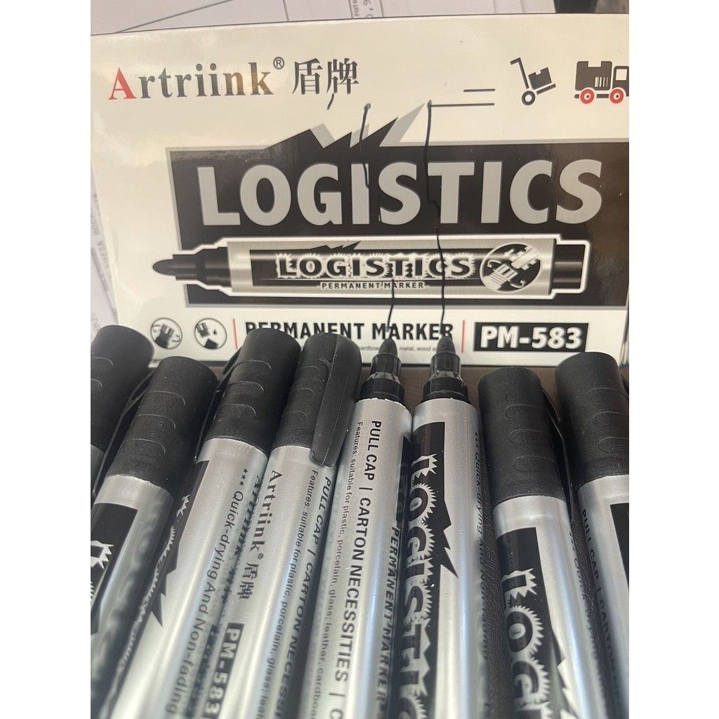 10 Unidades Cx Pincel marcador Preto Permanente Recarregável