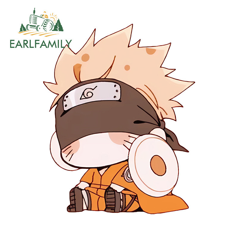 EARLFAMILY 13cm Uzumaki Naruto Desenho Animado Fofo Adesivo De Carro Personalidade Decalques De Vinil À Prova D'água Ade