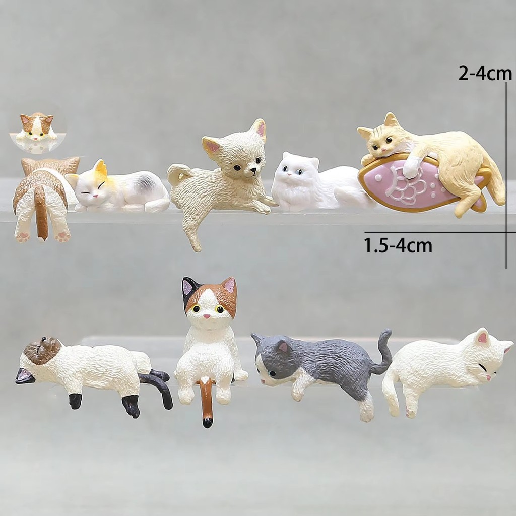 3-5cm Bonito Mini PVC Animação Modelo Gato Boneca Figuras Brinquedo Criativo Individualidade Artesanato Ornamentos Paine