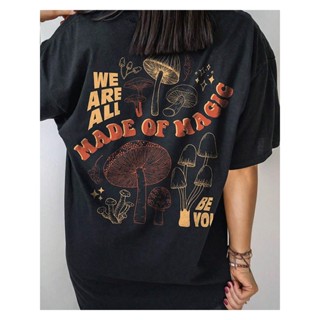 Camiseta Básica Feminina Algodão We Are All Made Of Magic Unisex Camiseta masculina estampada de meia manga em Oferta na Shopee