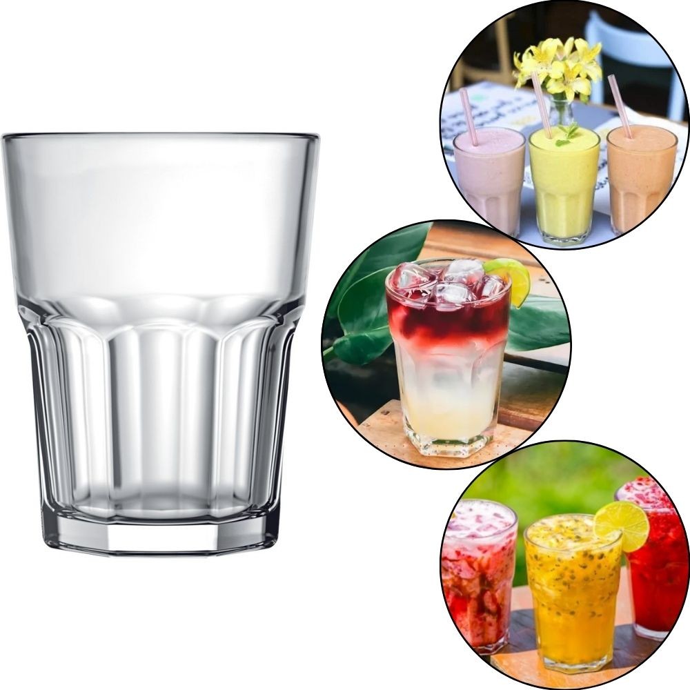 Jogo 6 Copos de Vidro Bristol Suco Agua Nadir 200ml