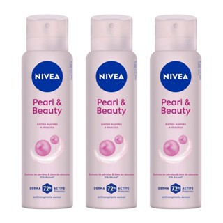 Kit 3 un Desod Aero Nívea Feminino Pearl E Beauty 150ml em Oferta na Shopee