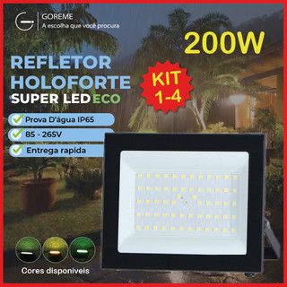 Holofote Refletor Led ECO Pro 200W Branco Frio 6500K  Branco Quente Verde| IP65 | Luz Eco…