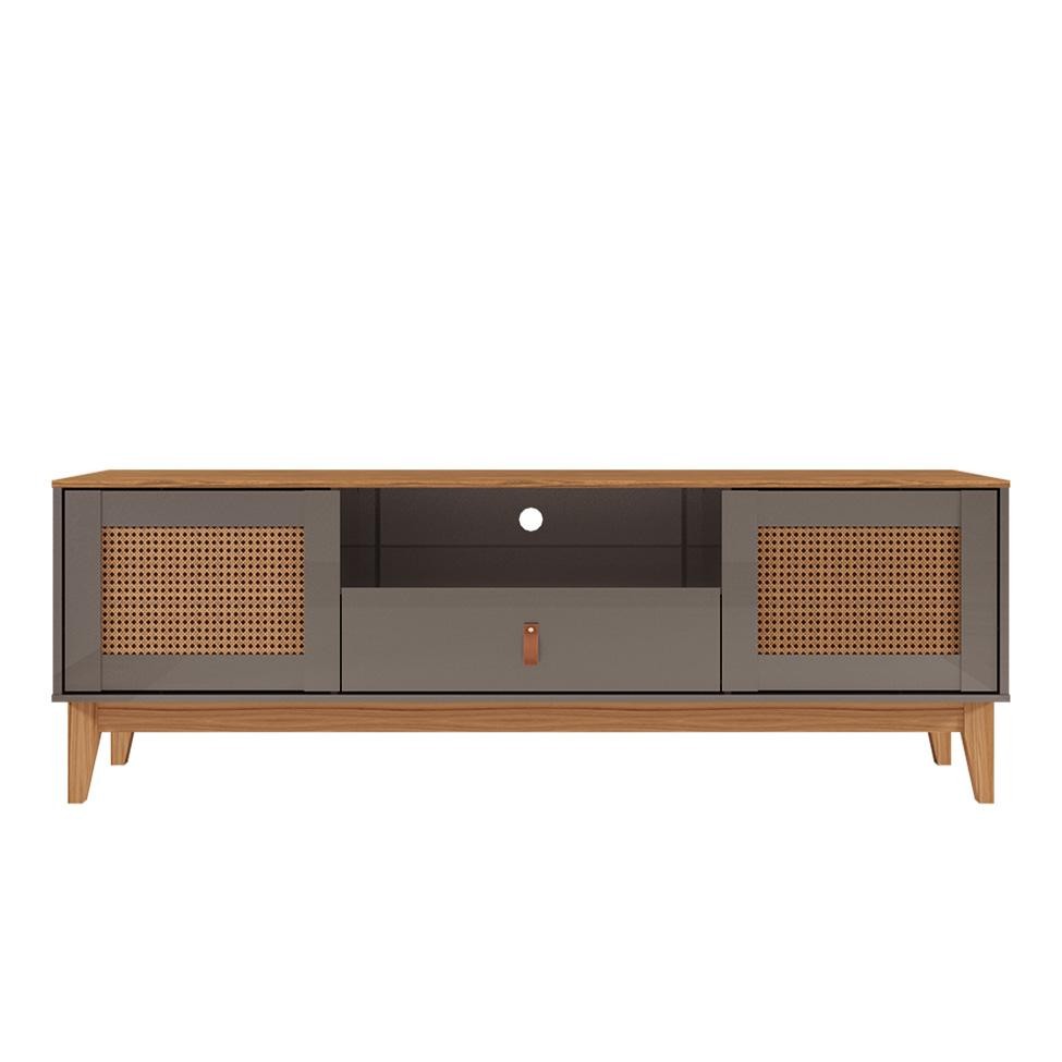 Rack Esmeralda Cinza Pérola e Noce 160 cm - Home & Living
